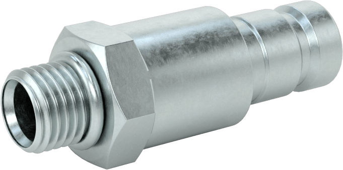 Basınç Testi için Hızlı Ayrılabilir Hortum Bağlantısı, Plug, 1/8 Kaplin Boyutu x 7/16"-20 Erkek Diş