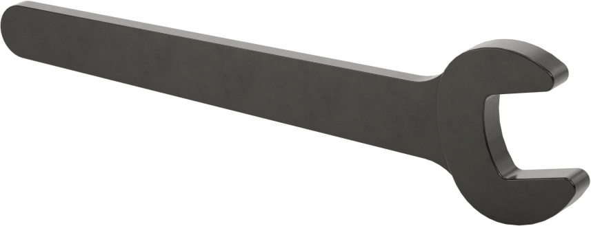 Sıkı Boşluklu Açık Uçlu Anahtar, Siyah Kaplamalı, 12 mm Boyut, 4" Toplam Uzunluk