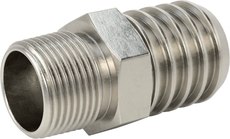 Temizlenmiş ve Torbalı 316 Paslanmaz Çelik Dikenli Hortum Bağlantısı, Kimyasallar için, Adaptör, 1 inç Hortum İç Çapı x 3/4 NPT Erkek için