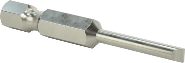 Yivli Uç, Elektrikli Aletler için 1/4" Altıgen Şaft, 1/8" Boyut, 2" Toplam Uzunluk
