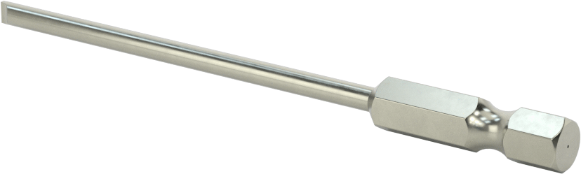 Yivli Uç, Elektrikli Aletler için 1/4" Altıgen Şaft, 1/8" Boyut, 3,5 inç Toplam Uzunluk