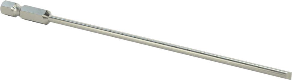 Yivli Uç, Elektrikli Aletler için 1/4" Altıgen Şaft, 1/8" Boyut, 6" Toplam Uzunluk