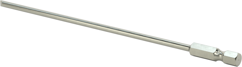 Yivli Uç, Elektrikli Aletler için 1/4" Altıgen Şaft, 9/64" Boyut, 6" Toplam Uzunluk