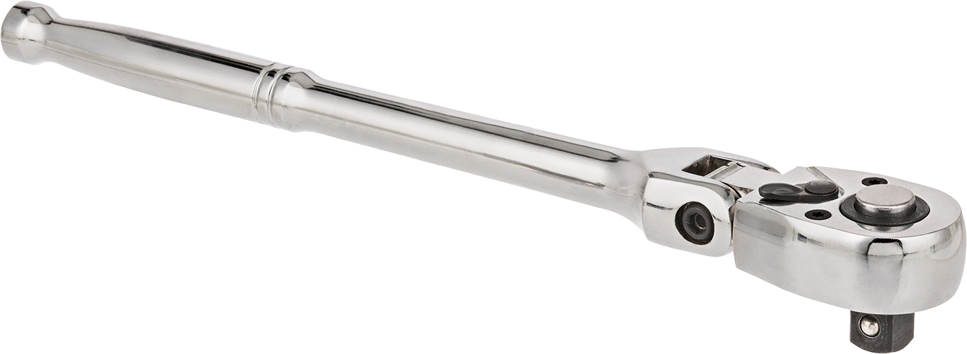 Esnek Başlı Cırcır Anahtarı, Ekonomi, 3/8" Kare Tahrik, 11-3/8" Toplam Uzunluk