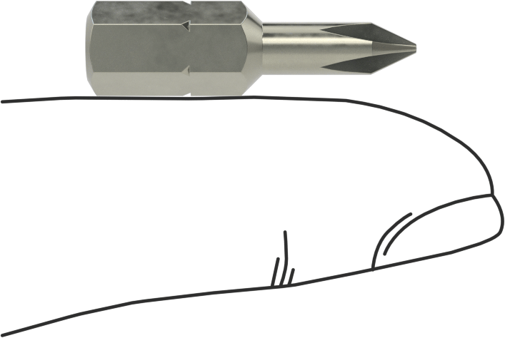 Numara 0 Phillips Ucu, 1/4" Altıgen Şaft