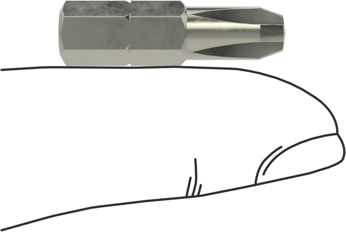 Numara 3 Phillips Ucu, 1/4" Altıgen Şaft, 1" Toplam Uzunluk