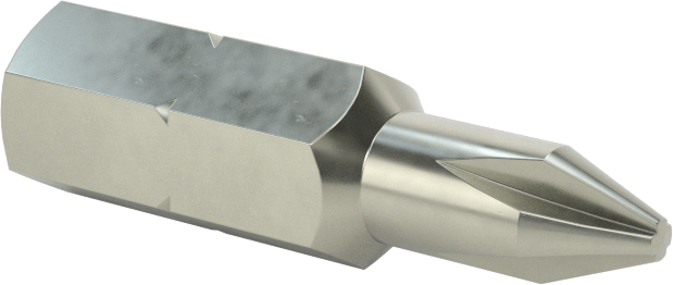 Dar Boşluklu #1 Phillips Ucu, 3/8" Mil Uzunluğu