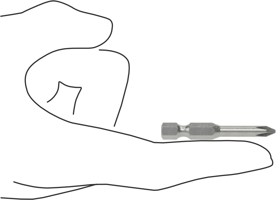 Phillips Ucu, Elektrikli Aletler için 1/4" Altıgen Şaft, 1 Numaralı Boyut, 2" Toplam Uzunluk