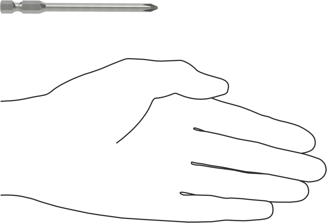 Phillips Ucu, Elektrikli Aletler için 1/4" Altıgen Şaft, 1 Numaralı Boyut, 3-1/2" Uzunluk