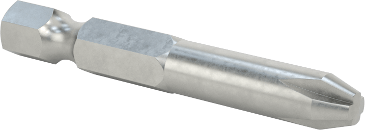 Phillips Ucu, Elektrikli Aletler için 1/4" Altıgen Şaft, 3 Boyutu, 2" Toplam Uzunluk
