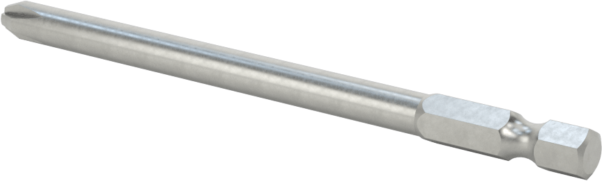 Phillips Ucu, Elektrikli Aletler için 1/4" Altıgen Şaft, 3 Boyutu, 4" Toplam Uzunluk