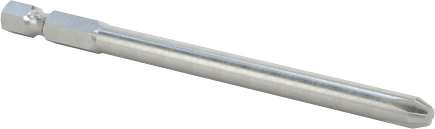 Phillips Ucu, Elektrikli Aletler için 1/4" Altıgen Şaft, 3 Boyutu, 4" Toplam Uzunluk