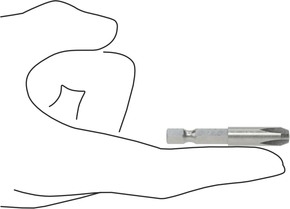 Phillips Ucu, Elektrikli Aletler için 1/4" Altıgen Şaft, 4 Numara Boyut, 2" Toplam Uzunluk