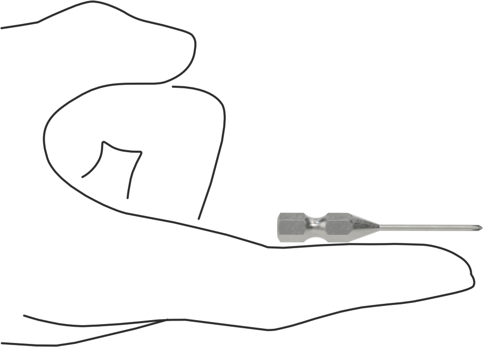 Phillips Ucu, Elektrikli Aletler için 1/4" Altıgen Şaft, 000 Numaralı Boyut, 2" Uzunluk