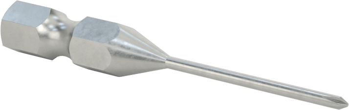 Phillips Ucu, Elektrikli Aletler için 1/4" Altıgen Şaft, 000 Numaralı Boyut, 2" Uzunluk