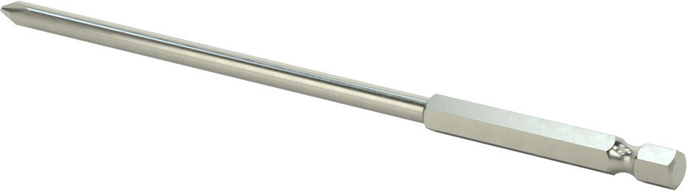 Phillips Ucu, Elektrikli Aletler için 1/4" Altıgen Şaft, 1 Numaralı Boyut, 6" Toplam Uzunluk