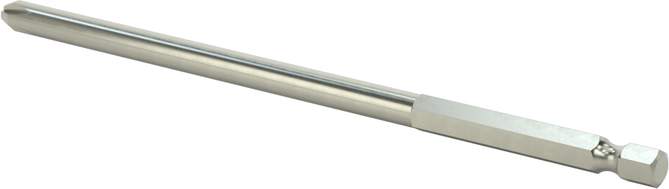 Phillips Ucu, Elektrikli Aletler için 1/4" Altıgen Şaft, 3 Boyutu, 6" Toplam Uzunluk