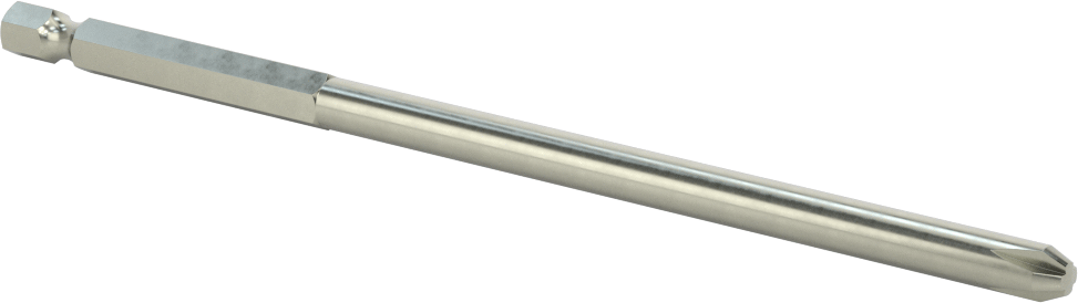 Phillips Ucu, Elektrikli Aletler için 1/4" Altıgen Şaft, 3 Boyutu, 6" Toplam Uzunluk