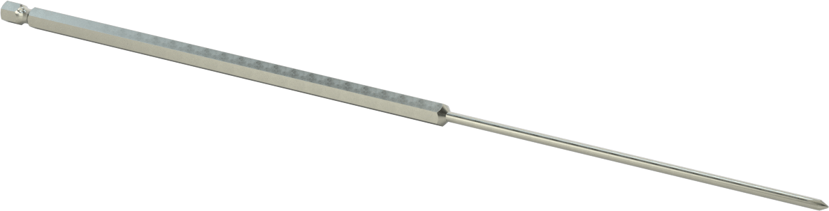 Phillips Ucu, Elektrikli Aletler için 1/4" Altıgen Şaft, 0 Numaralı Boyut, 12" Toplam Uzunluk