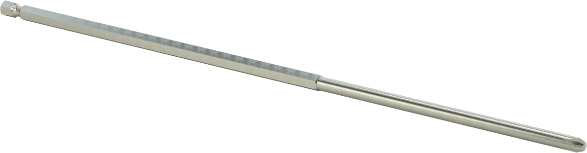 Phillips Ucu, Elektrikli Aletler için 1/4" Altıgen Şaft, 3 Boyutu, 12" Toplam Uzunluk