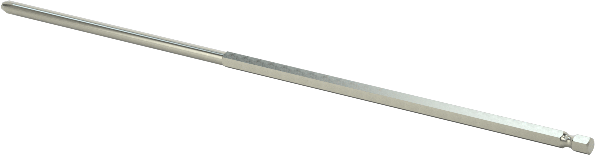 Phillips Ucu, Elektrikli Aletler için 1/4" Altıgen Şaft, 3 Boyutu, 12" Toplam Uzunluk
