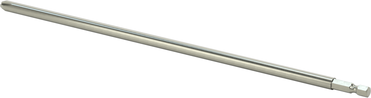 Phillips Ucu, Elektrikli Aletler için 1/4" Altıgen Şaft, 4 Numara Boyut, 12" Toplam Uzunluk