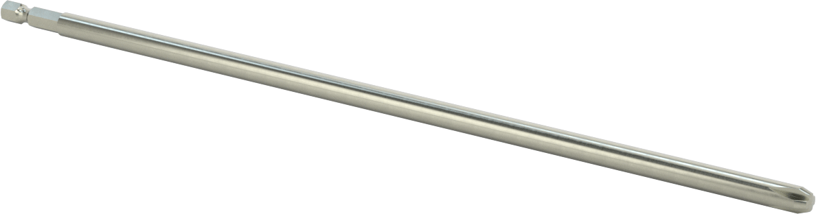 Phillips Ucu, Elektrikli Aletler için 1/4" Altıgen Şaft, 4 Numara Boyut, 12" Toplam Uzunluk