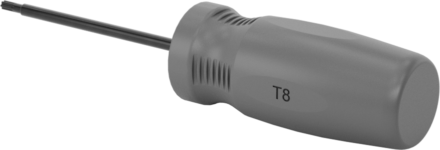 Düz Tutamaklı Torx Tornavida, T8 Tahrik, 5" Toplam Uzunluk