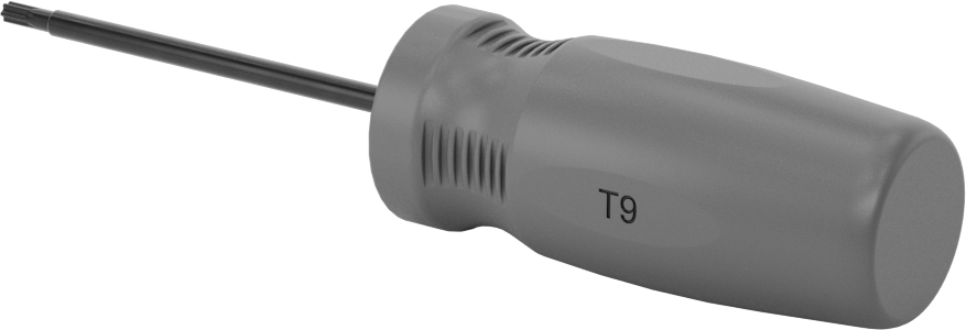 Düz Tutamaklı Torx Tornavida, T9 Tahrik, 5" Toplam Uzunluk