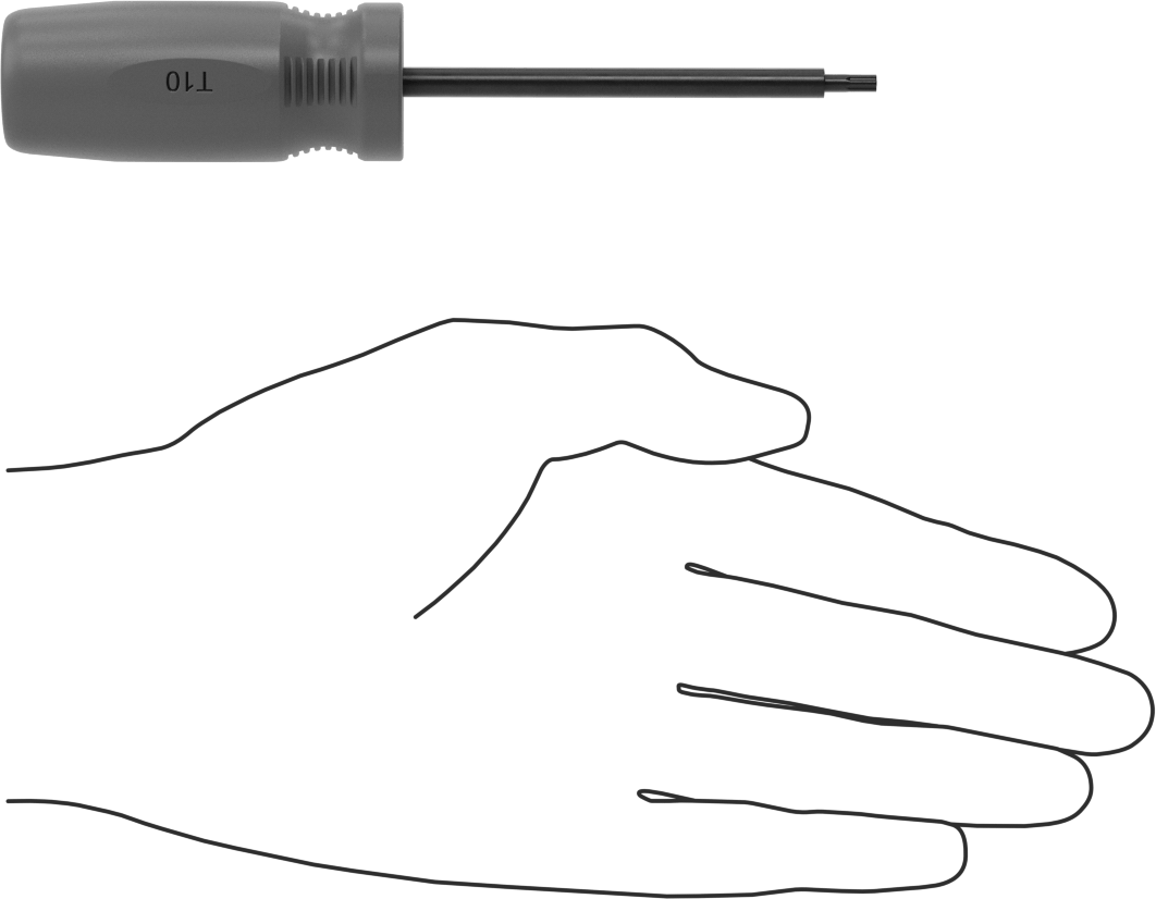 Düz Tutamaklı Torx Tornavida, T10 Tahrik, 5-1/2" Toplam Uzunluk