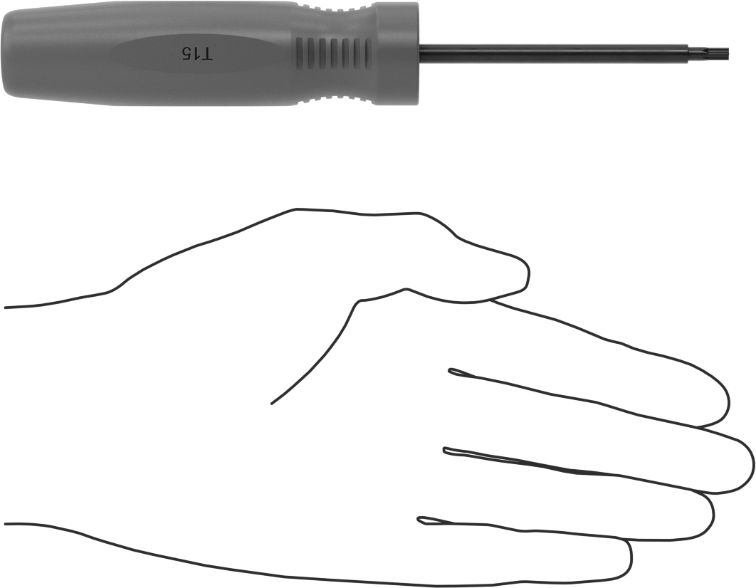Düz Tutamaklı Torx Tornavida, T15 Tahrik, 7" Toplam Uzunluk