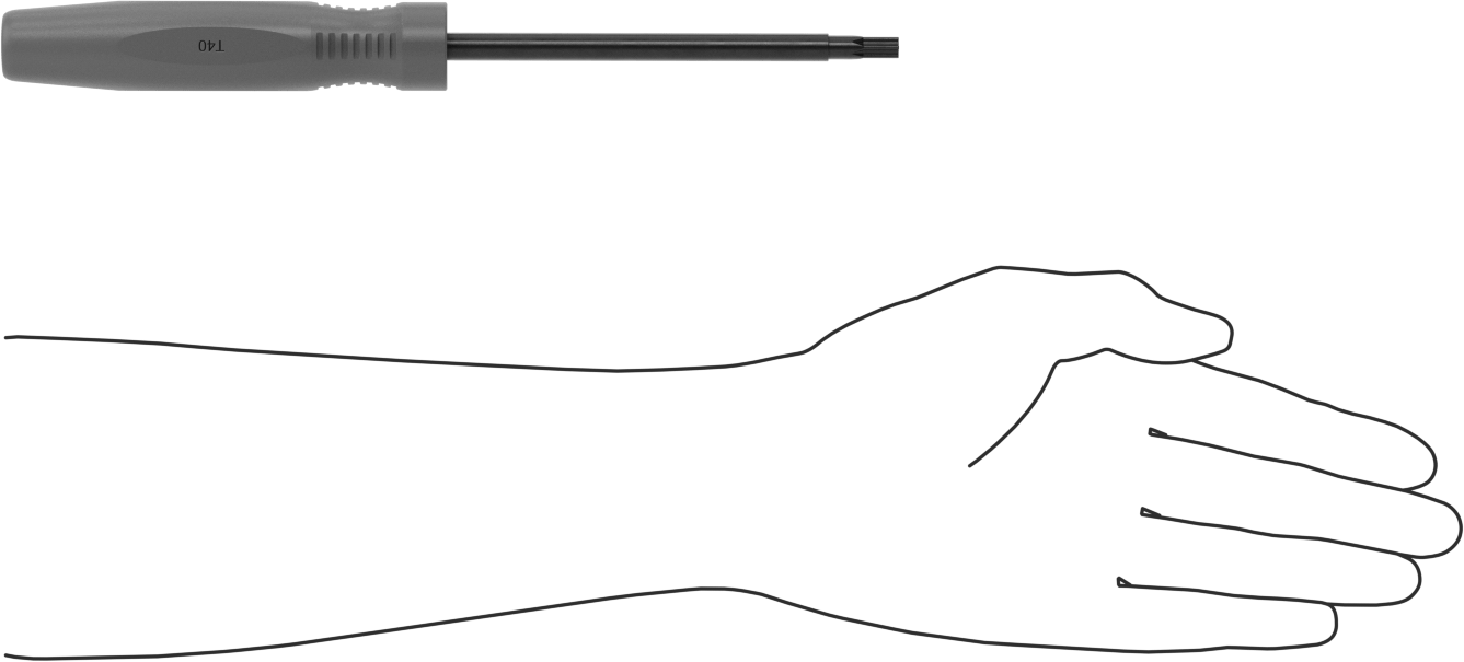 Düz Tutamaklı Torx Tornavida, T40 Tahrik, 10-1/8" Toplam Uzunluk