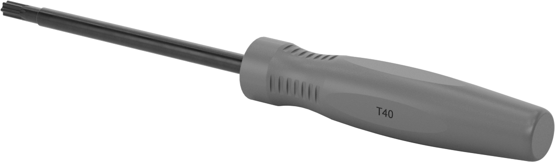 Düz Tutamaklı Torx Tornavida, T40 Tahrik, 10-1/8" Toplam Uzunluk