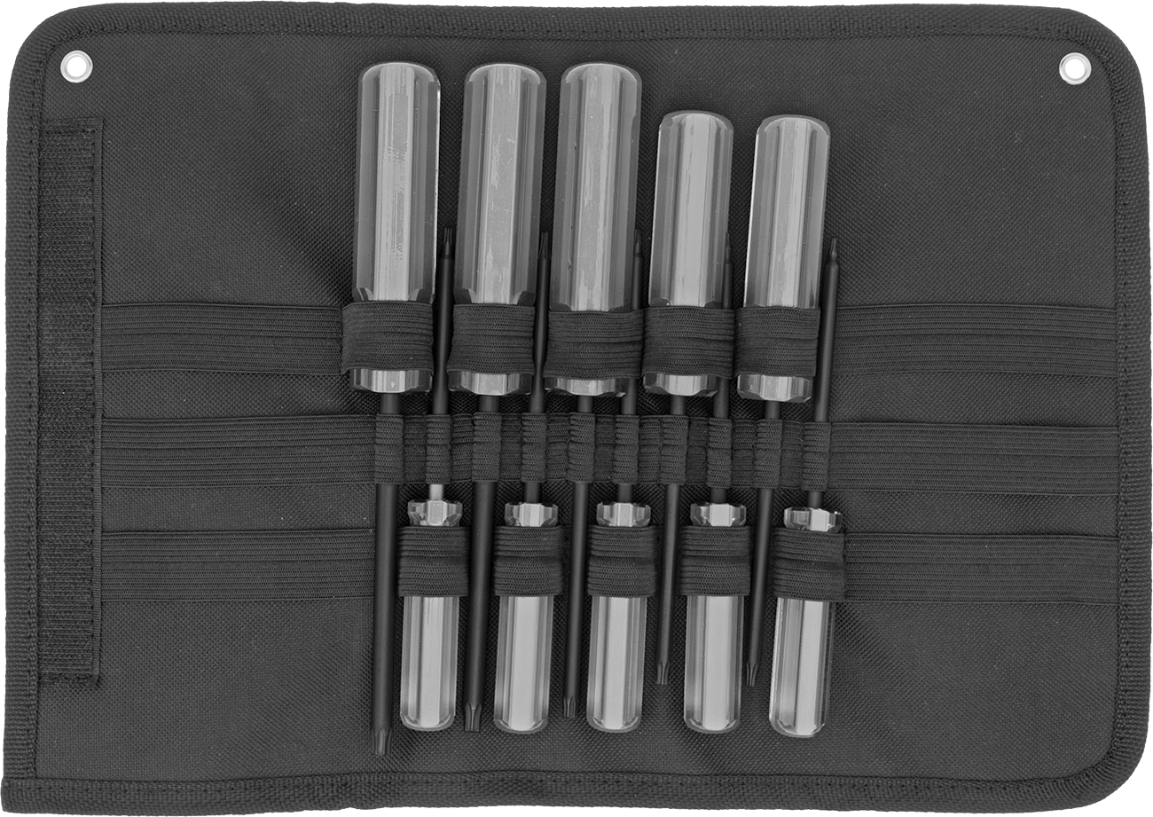 Düz Tutamaklı Torx Tornavida, 10 Parça Set, T6 ila T30 Tahrik Boyutları