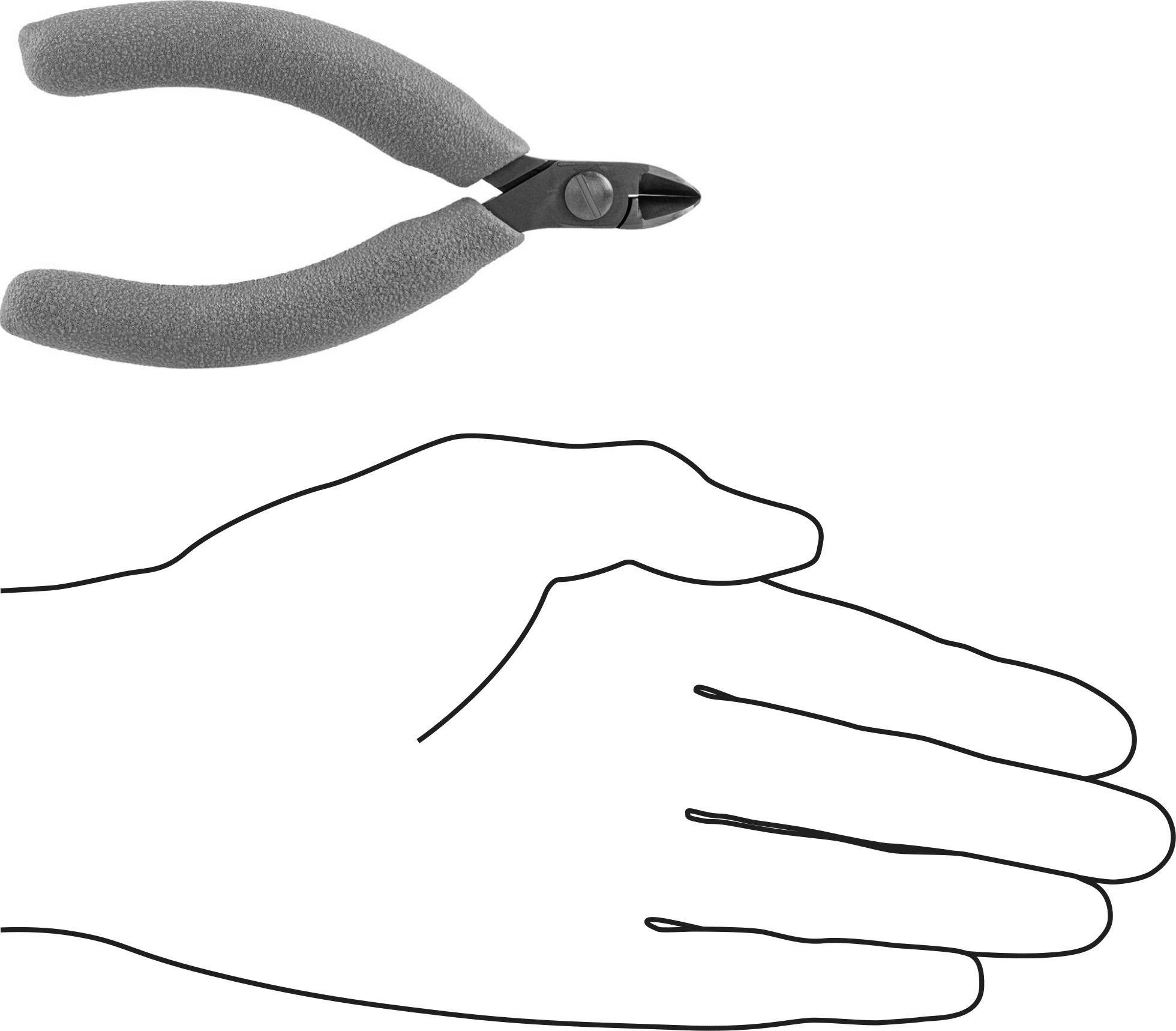 Karbür Bıçaklı Static-Control Tel Kesici, Oval Başlık ve Yastıklı Tutamak