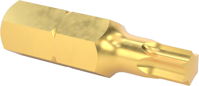 Torx Ucu, Titanyum Nitrür Kaplı Çelik, 1/4" Altıgen Şaft, T25 Boyutu