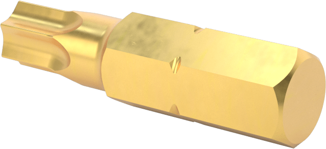 Torx Ucu, Titanyum Nitrür Kaplı Çelik, 1/4" Altıgen Şaft, T30 Boyutu