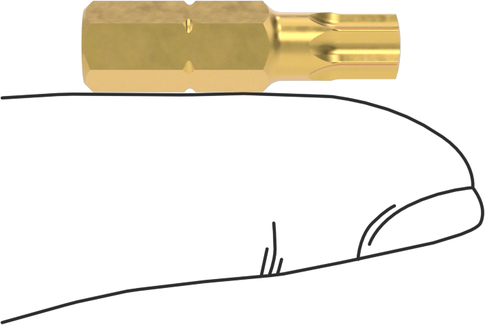 Torx Ucu, Titanyum Nitrür Kaplı Çelik, 1/4" Altıgen Şaft, T30 Boyutu