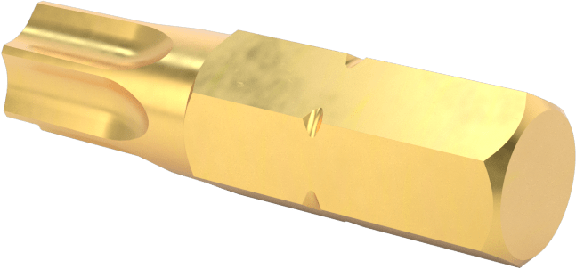Torx Ucu, Titanyum Nitrür Kaplı Çelik, 1/4" Altıgen Şaft, T40 Boyutu
