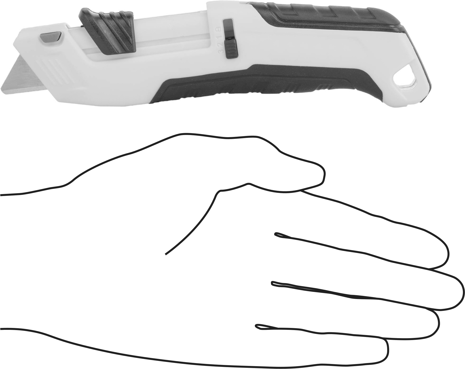 Otomatik Geri Çekilebilir Bıçaklı Maket Bıçağı, 2-1/8“ Uzunluk x 3/4” Genişlikte Bıçak, 6-7/8" Kapalı Uzunluk