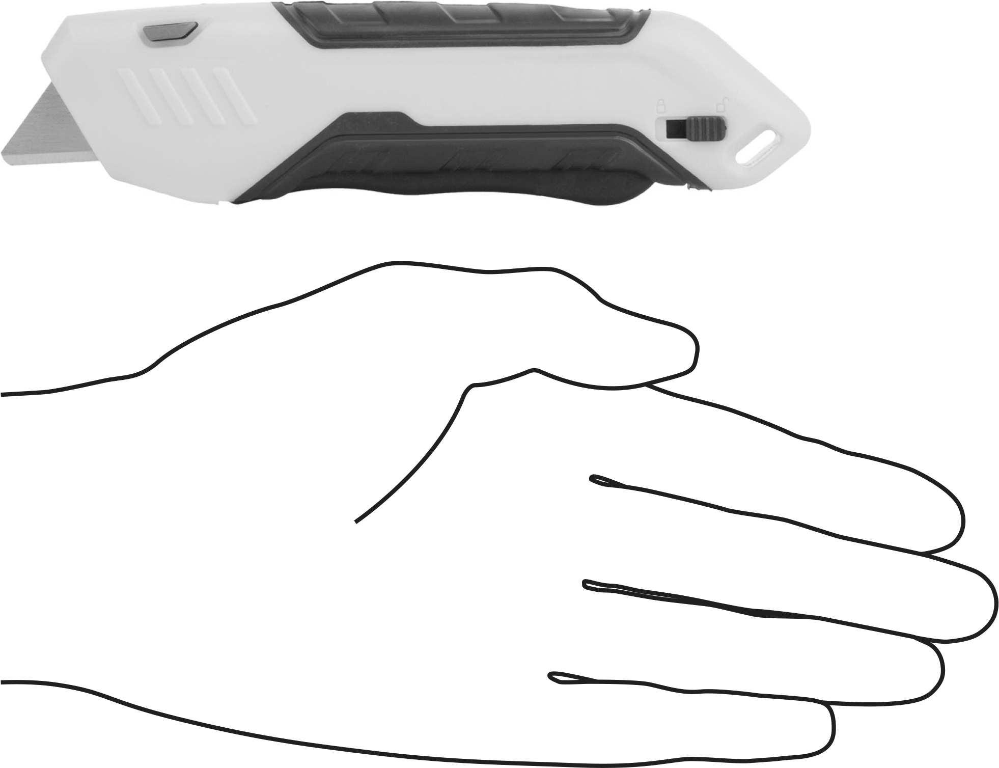 Otomatik Geri Çekilebilir Bıçaklı Maket Bıçağı, 2-1/8" Uzunlukta Bıçak, 6-1/4" Kapalı Uzunluk, Sarı Plastik Tutamak