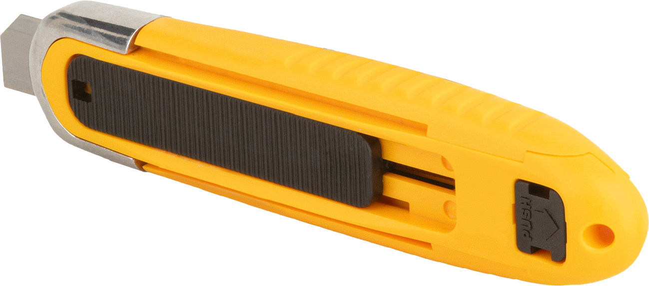 Otomatik Geri Çekilebilir Bıçaklı Maket Bıçağı, 2-1/8“ Uzunluk x 11/16” Genişlik Bıçak