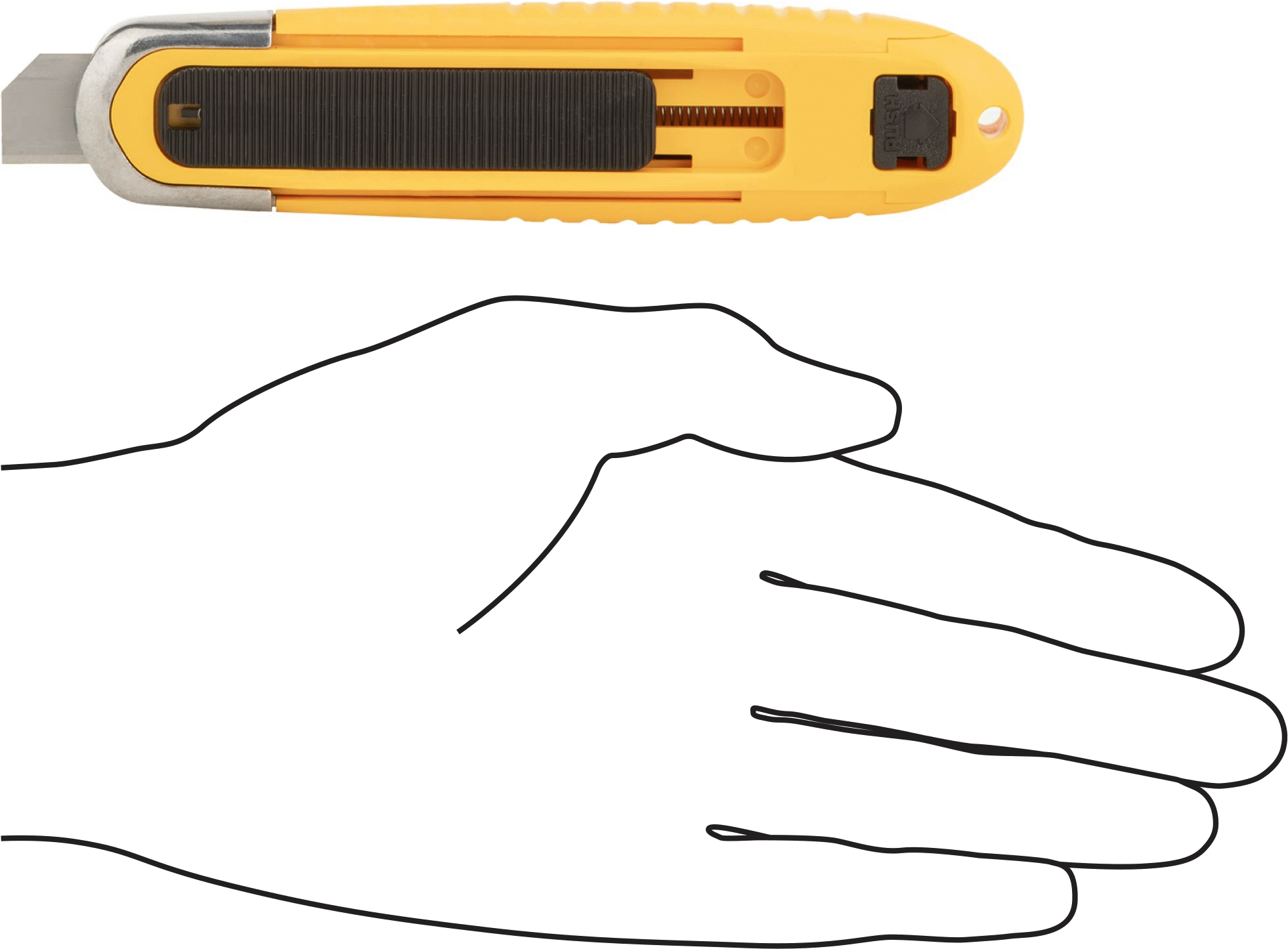 Otomatik Geri Çekilebilir Bıçaklı Maket Bıçağı, 2-1/8“ Uzunluk x 11/16” Genişlik Bıçak