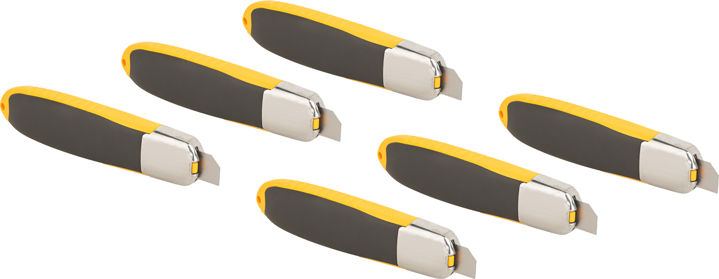 Otomatik Geri Çekilebilir Bıçaklı Maket Bıçağı, 2-1/8“ Uzunluk x 11/16” Genişlik Bıçak