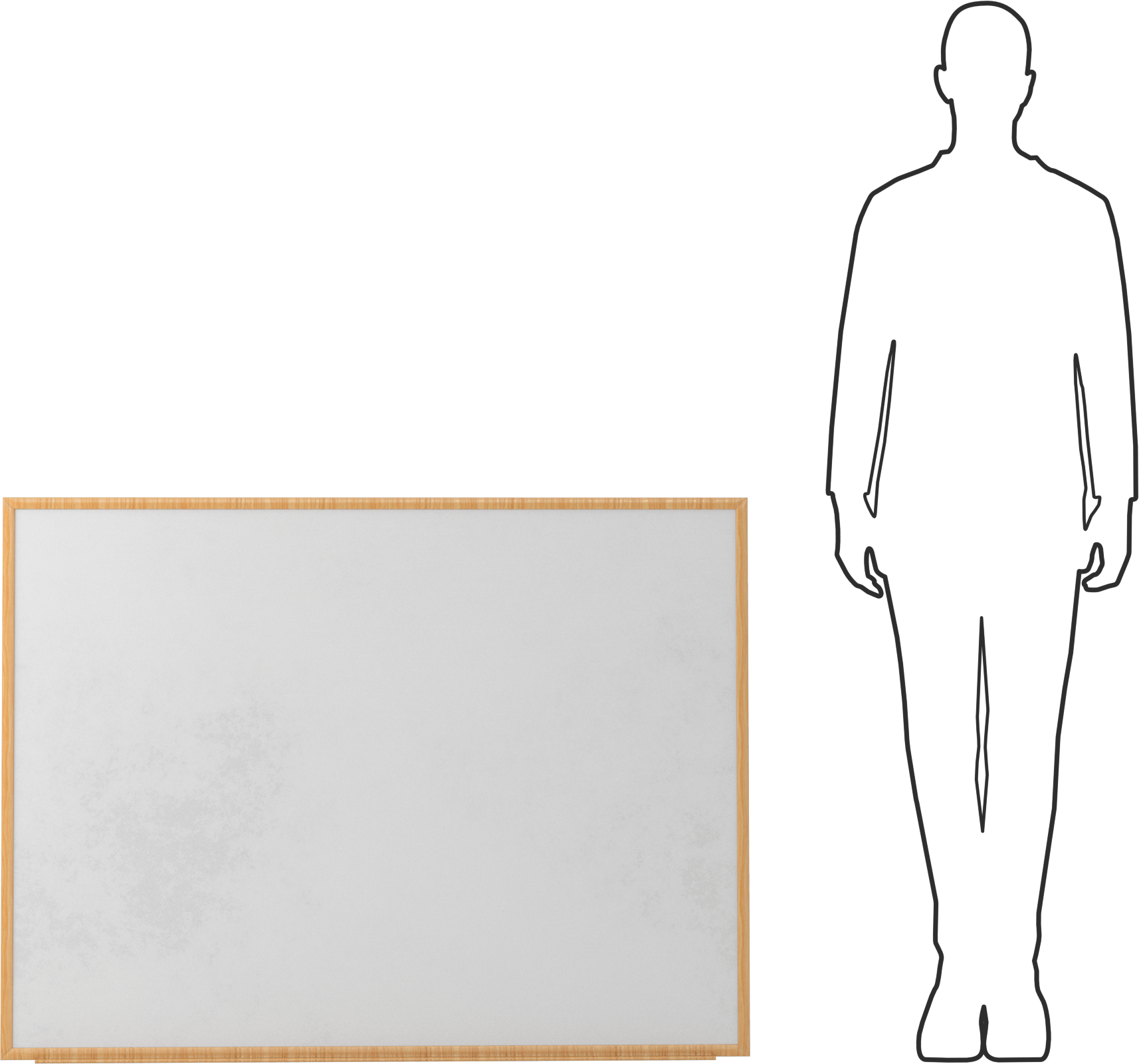 Beyaz tahta, Meşe Çerçeveli Boyalı Çelik, 48" Genişlik, 36" Yükseklik