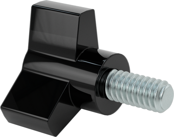 Plastik Üç Kollu Düğme, 1/4“-20 Diş x 1/2” Uzunlukta Çelik Saplama, 1-1/8" Baş Çapı