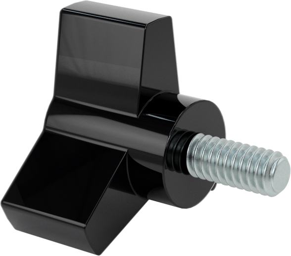 Plastik Üç Kollu Düğme, 1/4“-20 Diş x 9/16” Uzunlukta Çelik Saplama, 1-1/2" Başlık Çapı