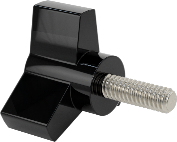 Plastik Üç Kollu Düğme, 1/4“-20 Diş x 3/4” Uzunlukta Paslanmaz Çelik Saplama, 1-1/2" Başlık Çapı