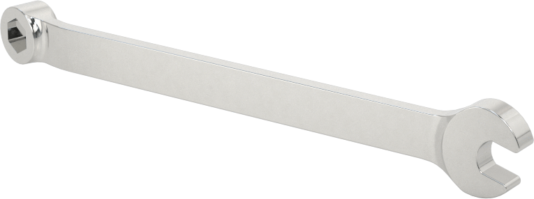 Parlatılmış Krom Kaplama Kombinasyon Anahtarı, 6 Noktalı Açıklıklı, Stubby, 5/32" Boyut, 2-7/8" Toplam Uzunluk