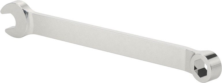 Parlatılmış Krom Kaplama Kombinasyon Anahtarı, 6 Noktalı Açıklıklı, Stubby, 3/16" Boyut, 3" Toplam Uzunluk